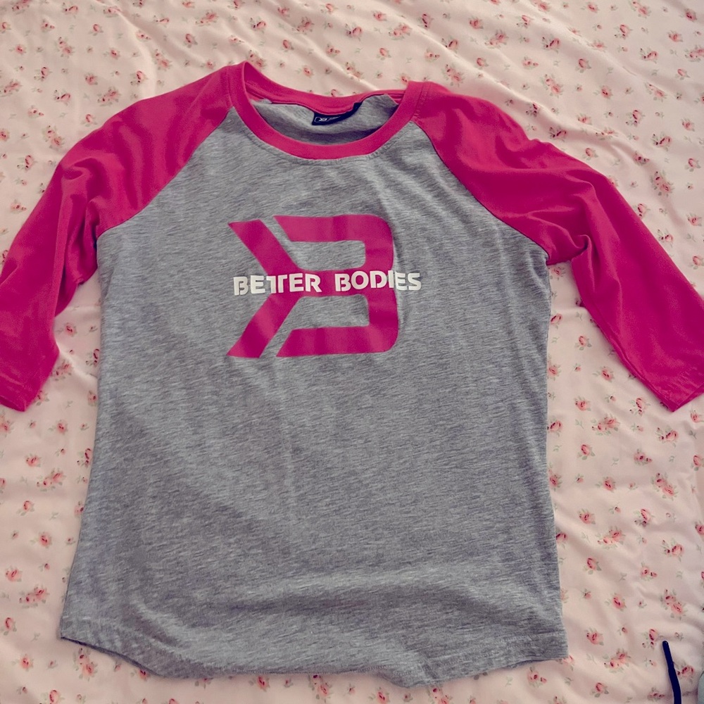 Small better bodies baseball tee